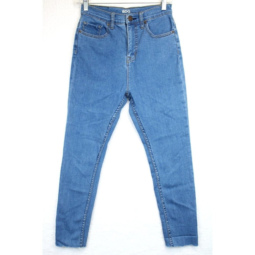 BDG Ankle Skinny Jeans High Rise Women 28 /29 Raw Hem Blue Denim Pants Twig